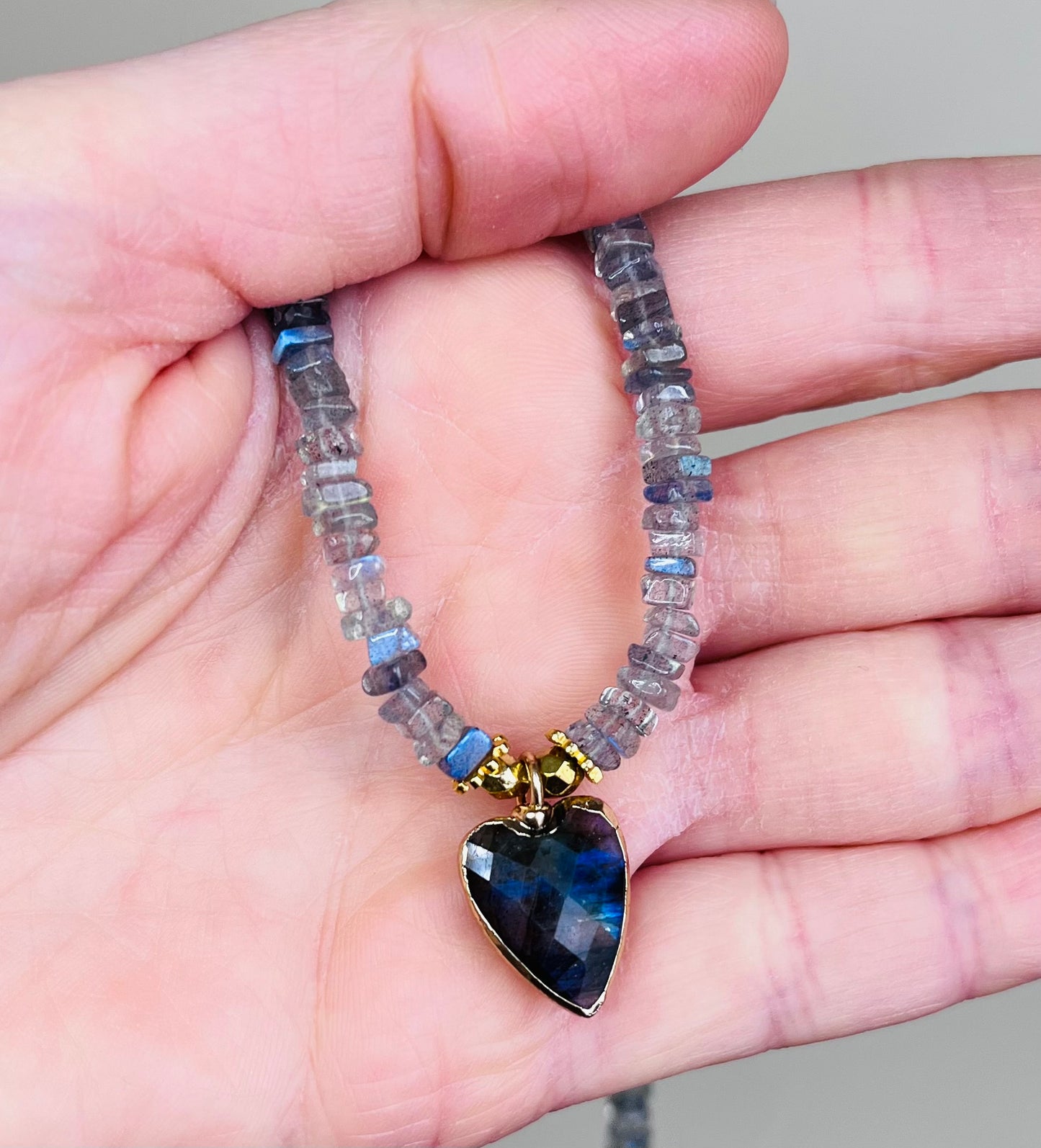 Collier cœur Labradorite