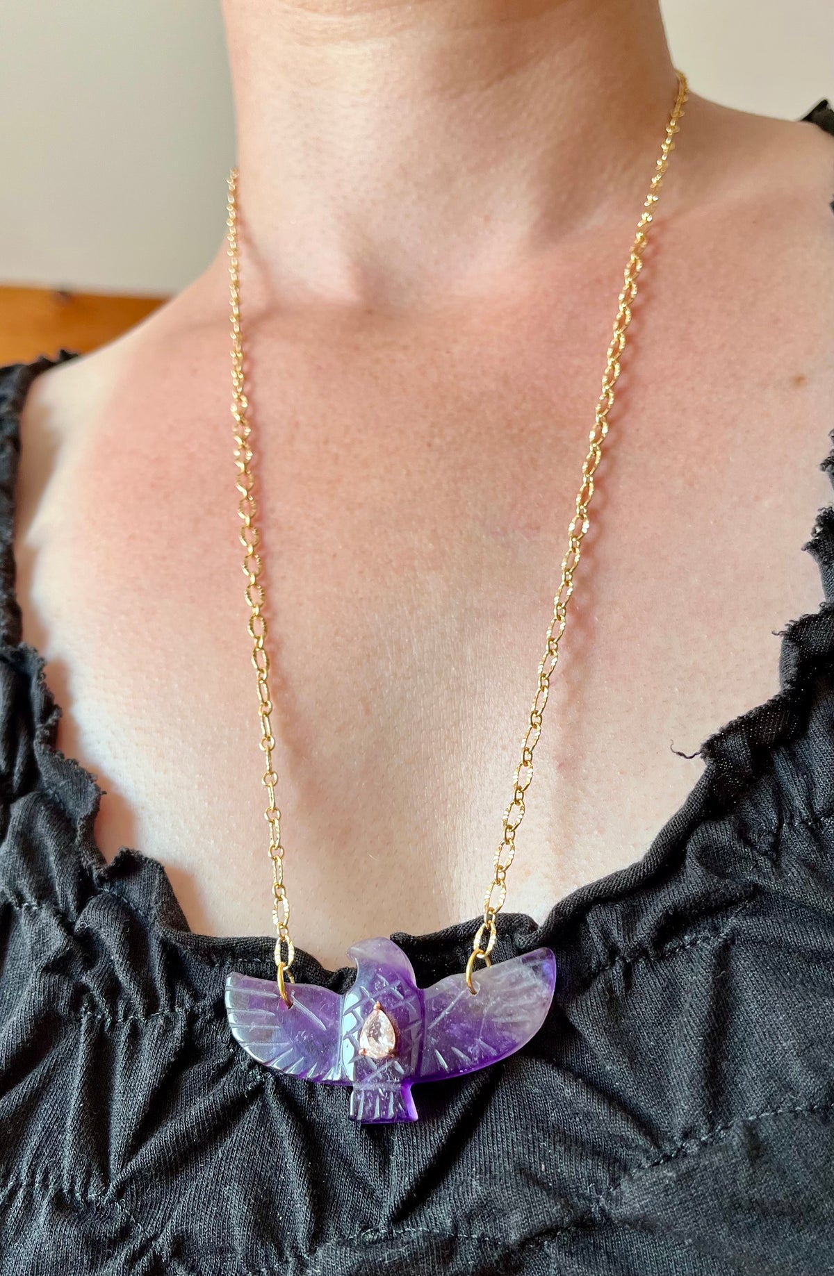 Collier sautoir phœnix Améthyste