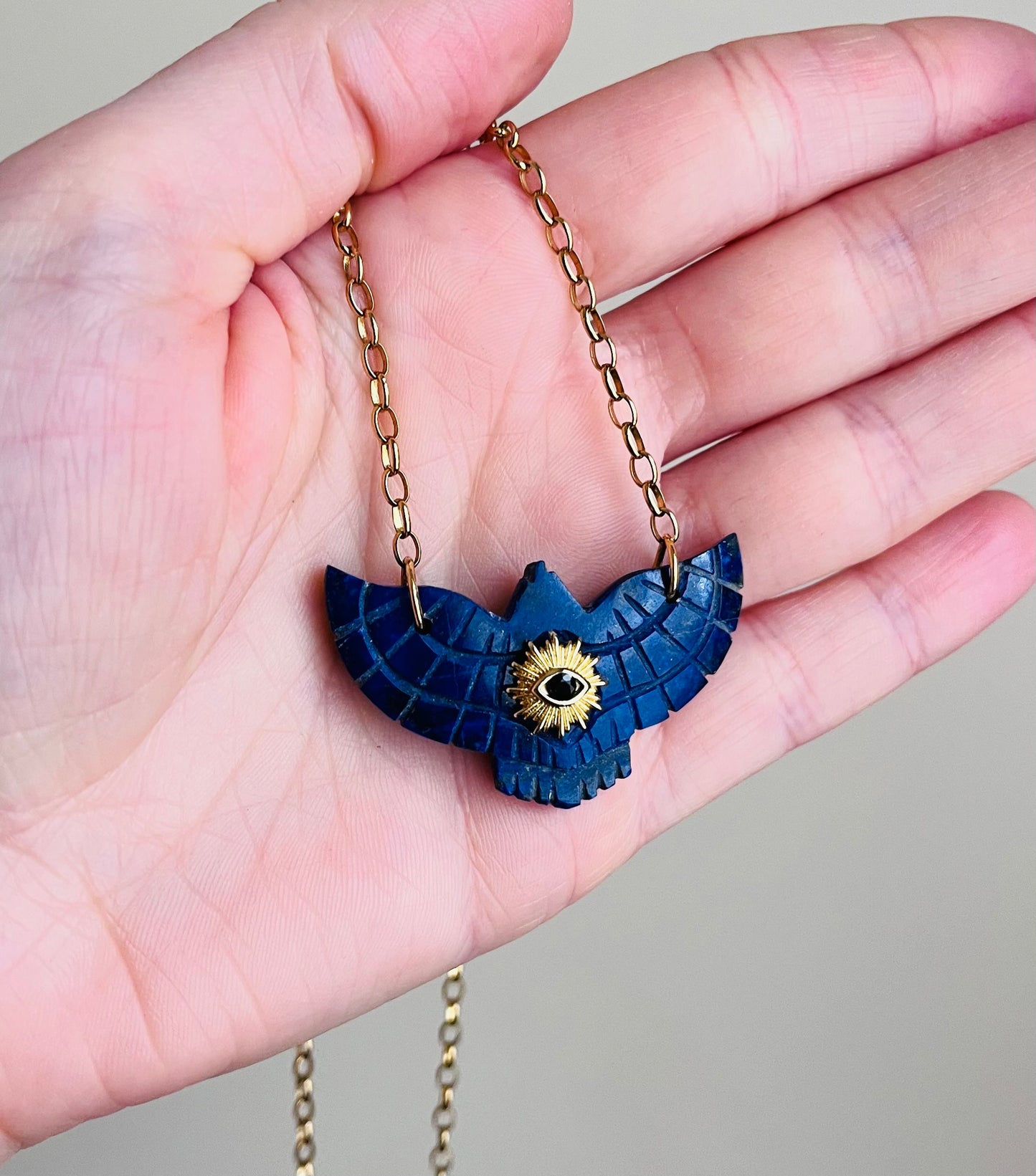 Sautoir phœnix Lapis-Lazuli