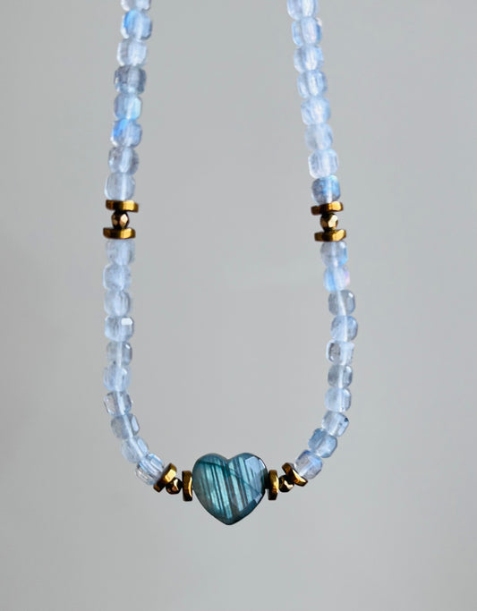 Collier cœur Labradorite