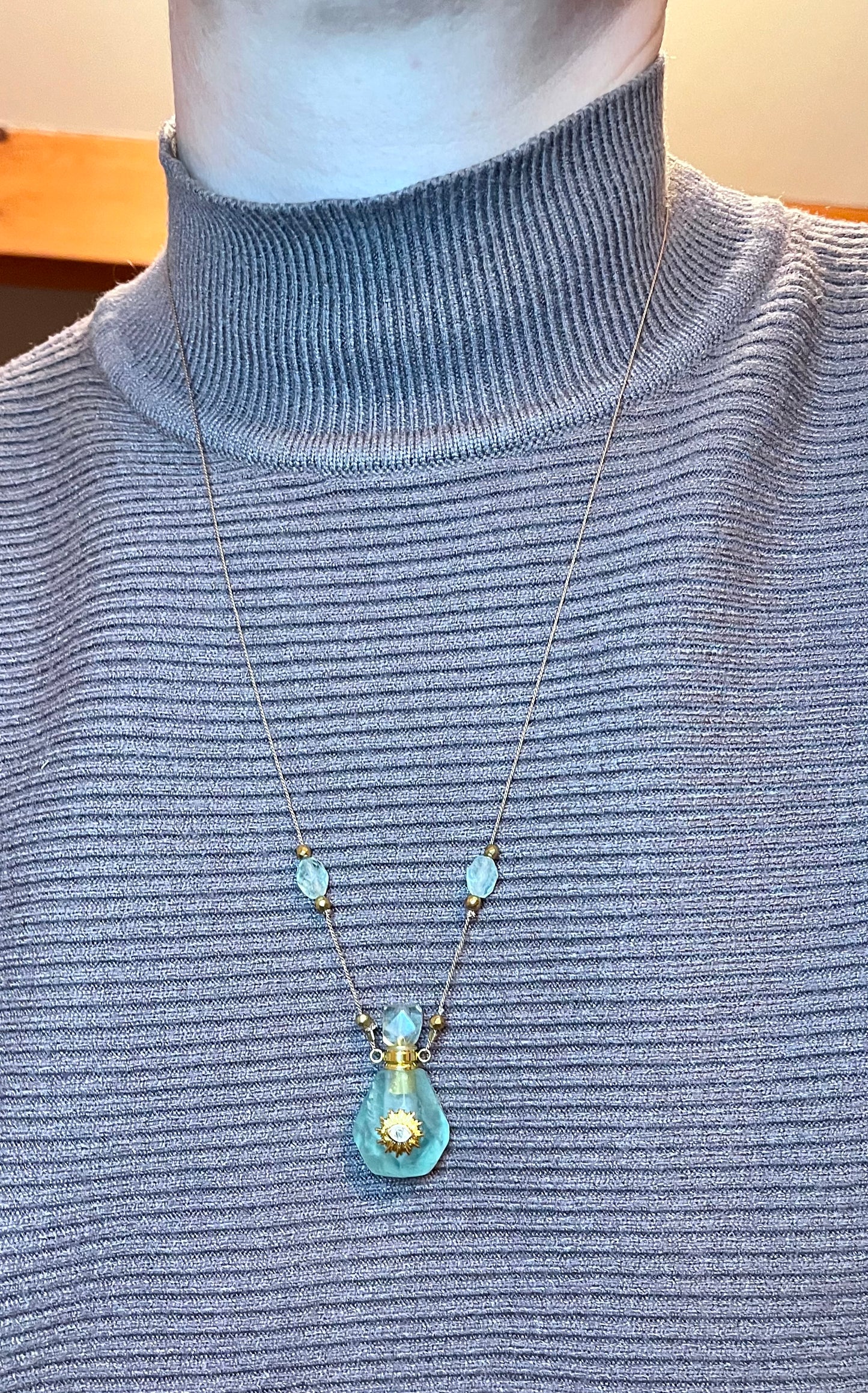 Collier fiole Fluorite