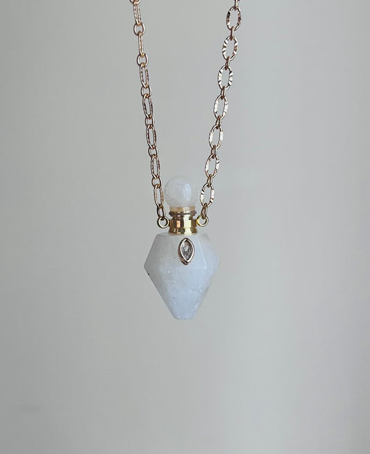 Collier sautoir grigri fiole Quartz