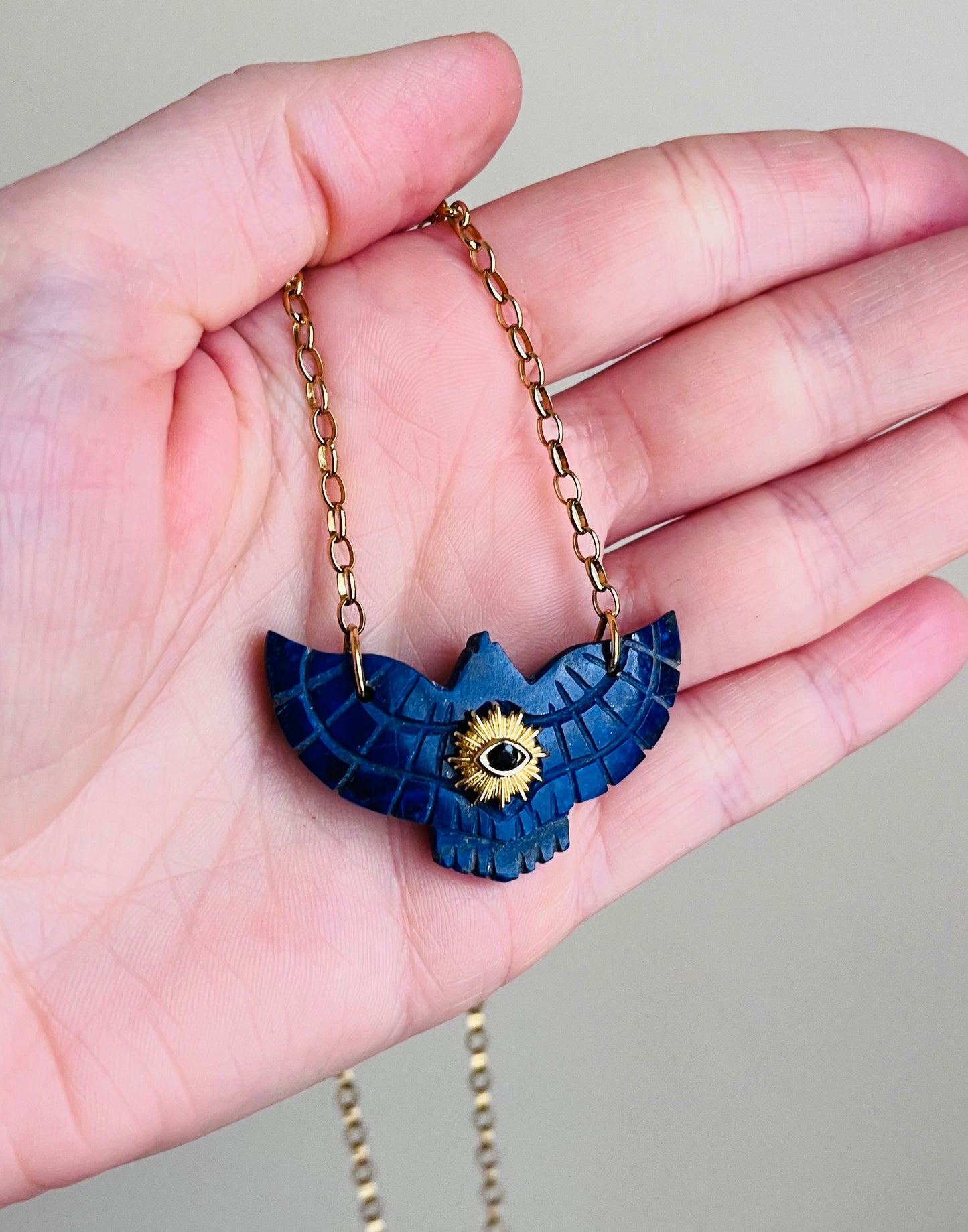 Sautoir phœnix Lapis-Lazuli