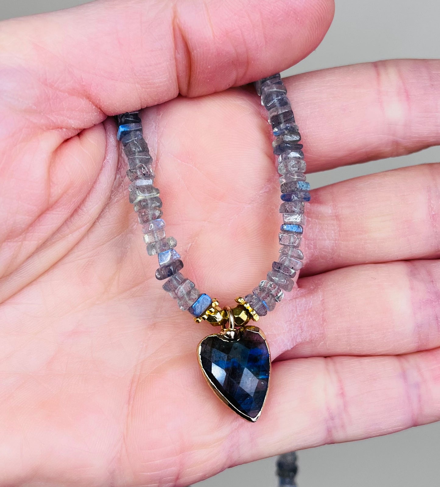 Collier cœur Labradorite