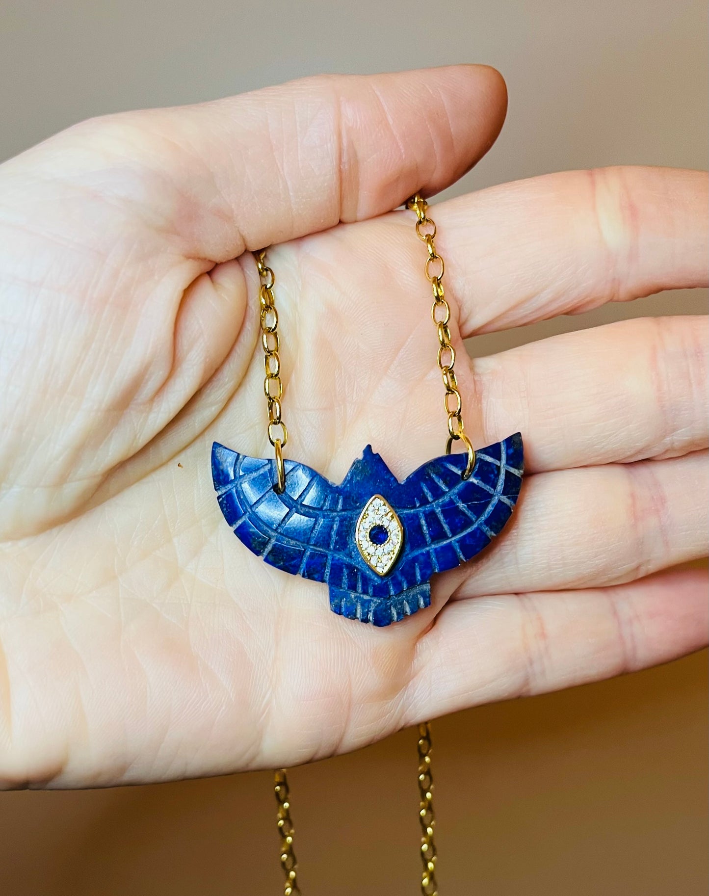 Sautoir phœnix Lapis-Lazuli