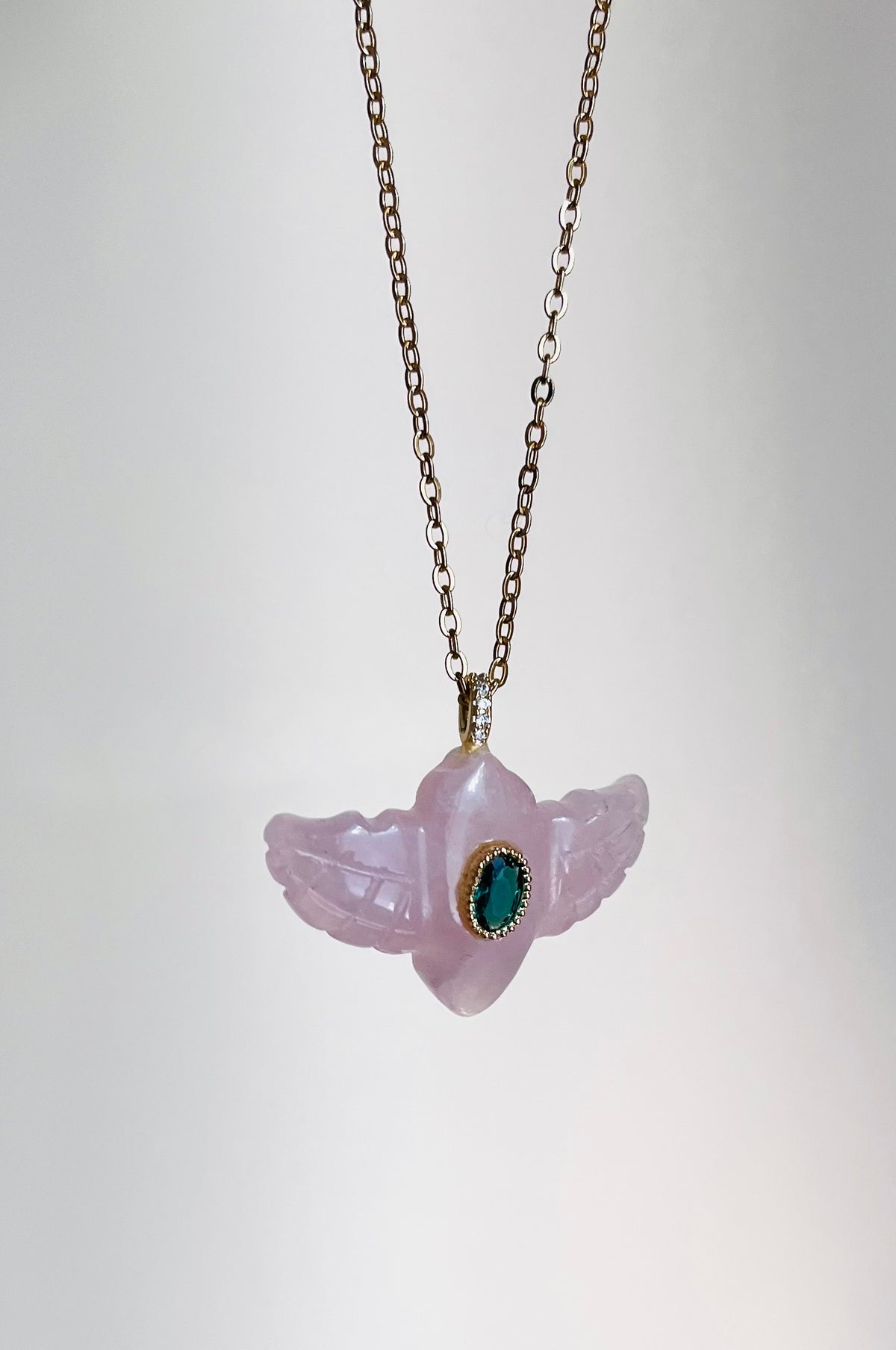 Sautoir talisman Quartz rose