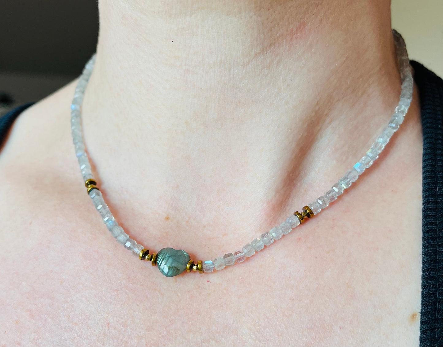 Collier cœur Labradorite