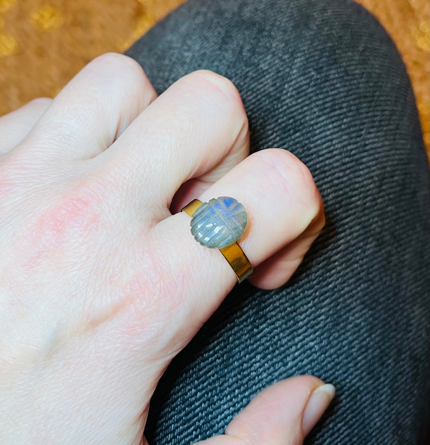 Bague talisman scarabée Labradorite