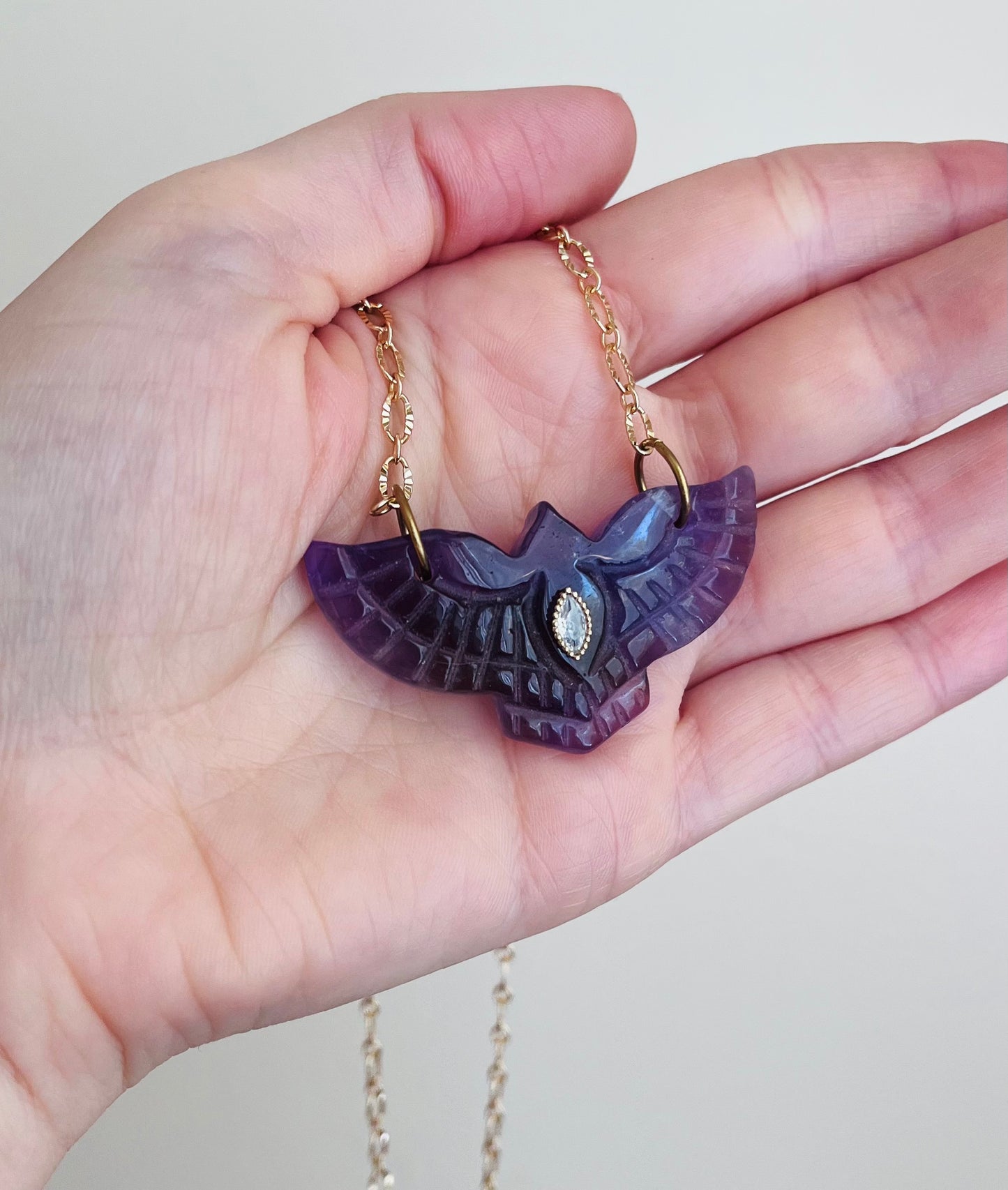 Collier sautoir phœnix Améthyste