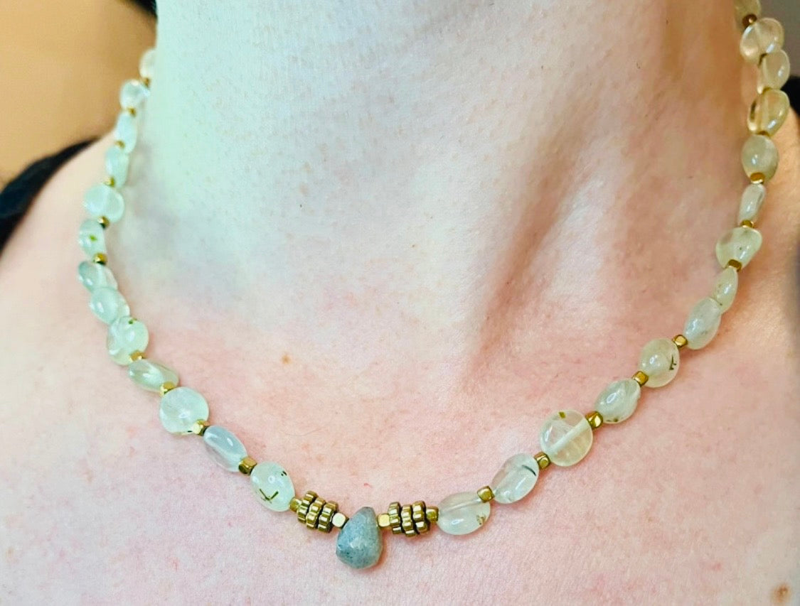 Collier Préhnite et Labradorite