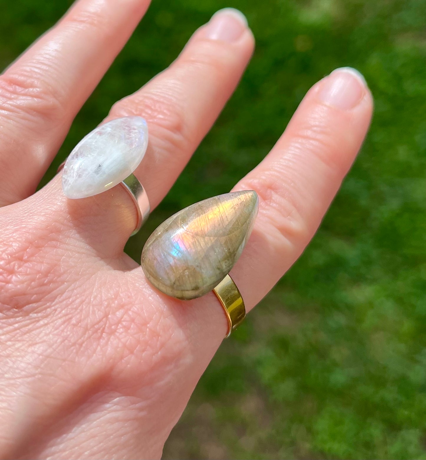 Bague poire Labradorite