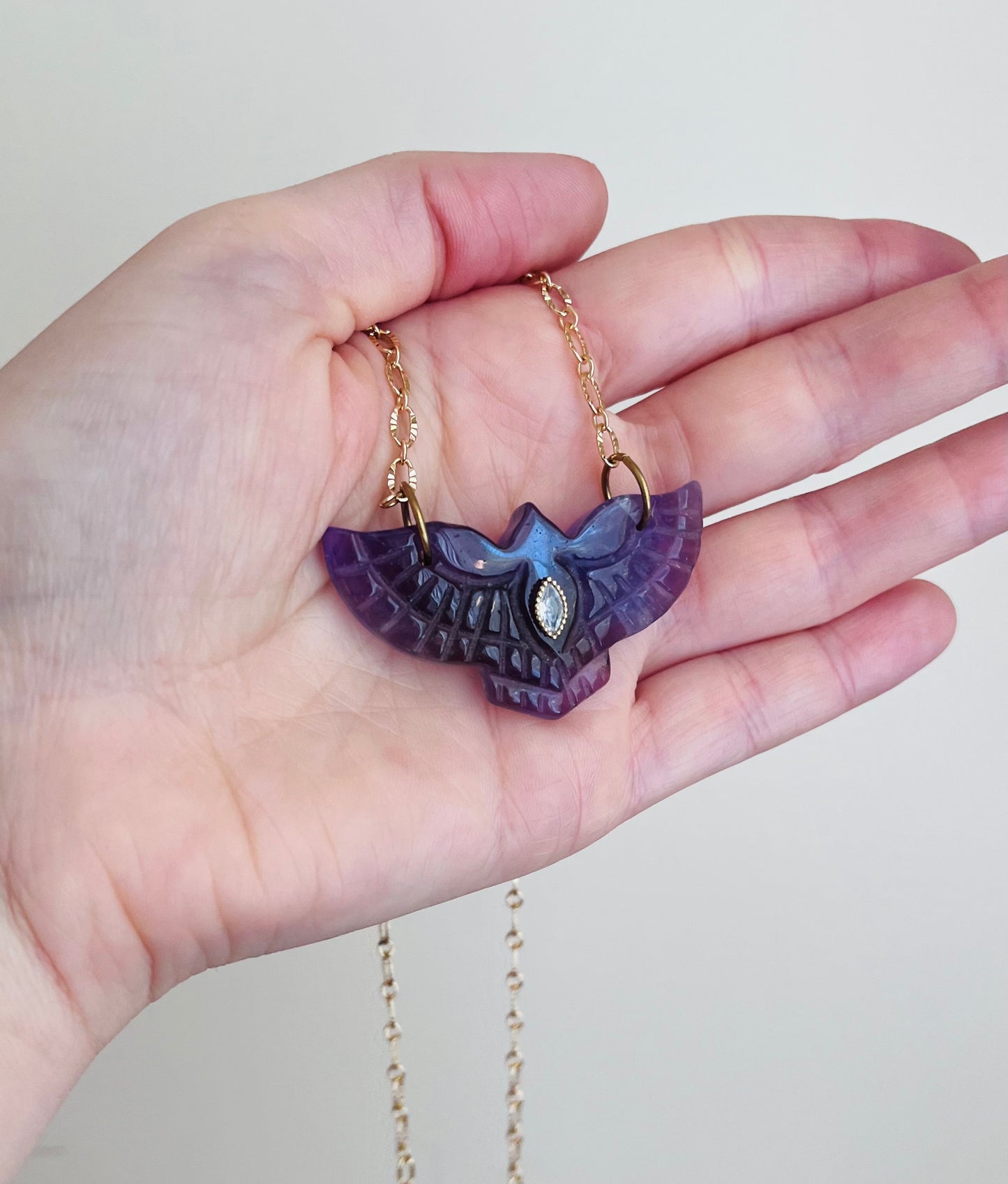 Collier sautoir phœnix Améthyste