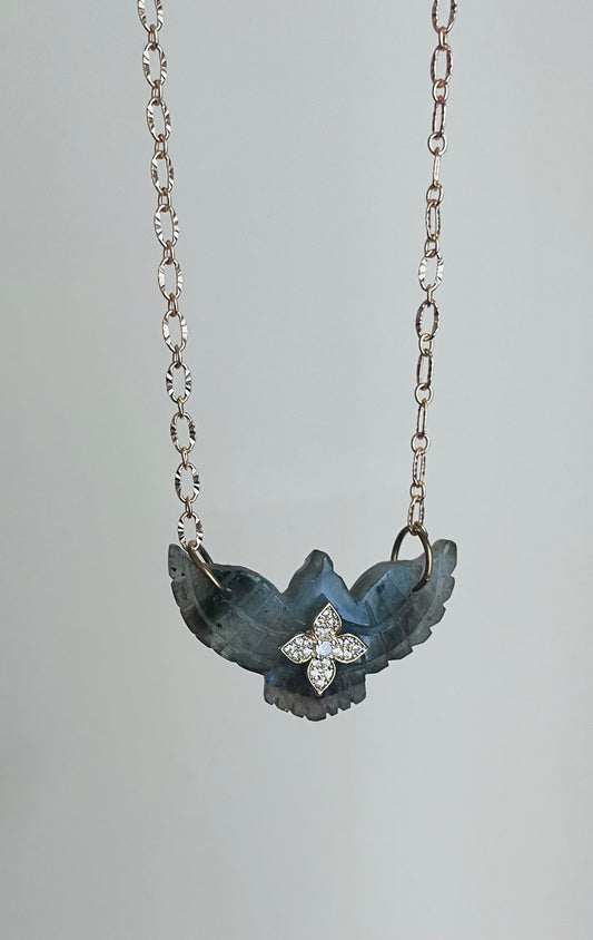 Collier sautoir phœnix Labradorite