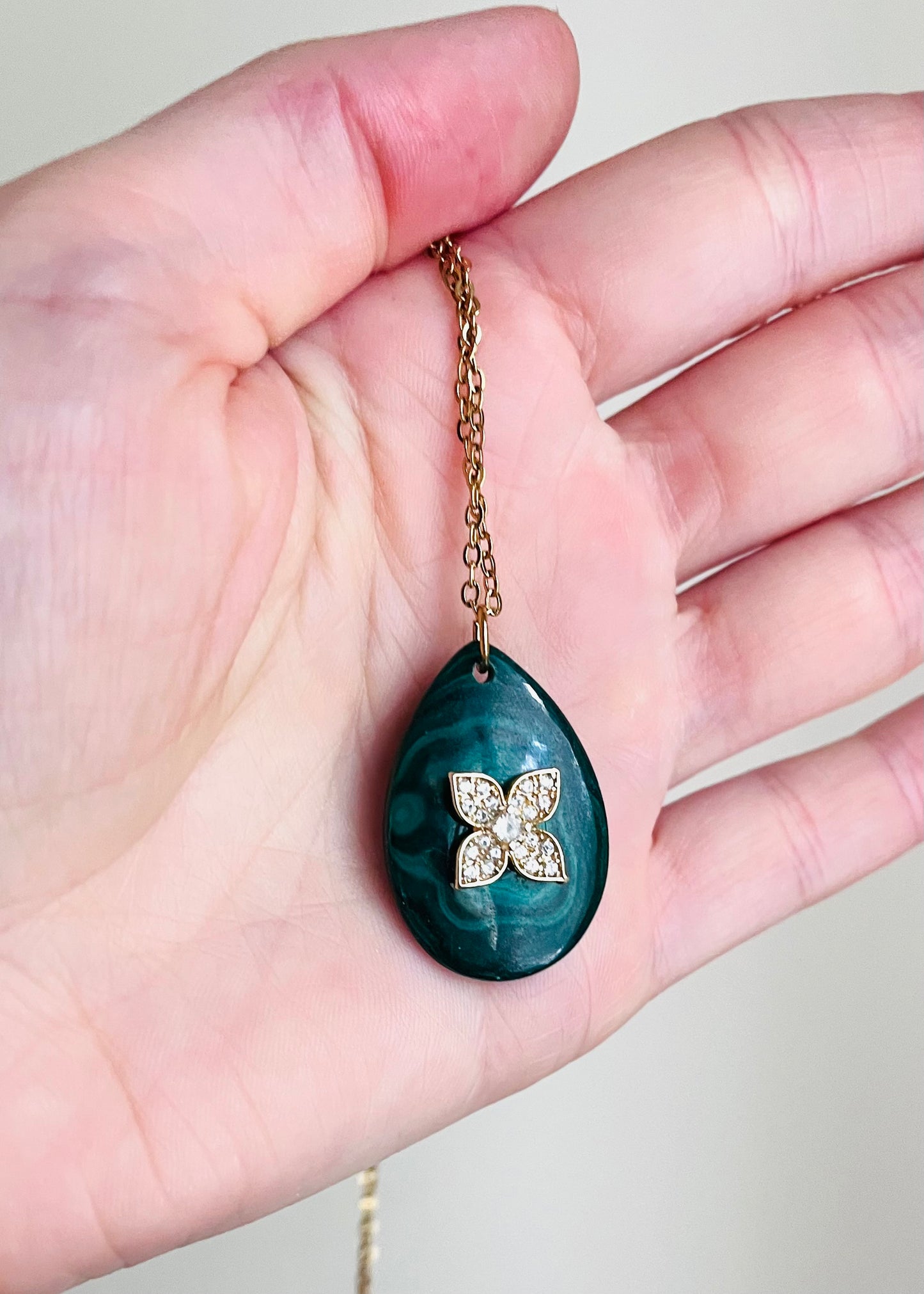 Collier sautoir Malachite