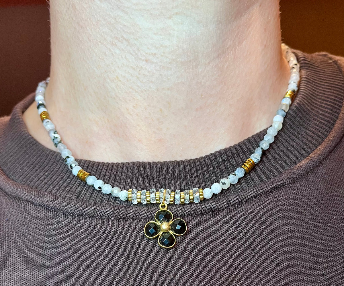 Collier Pierre de Lune et Onyx noir