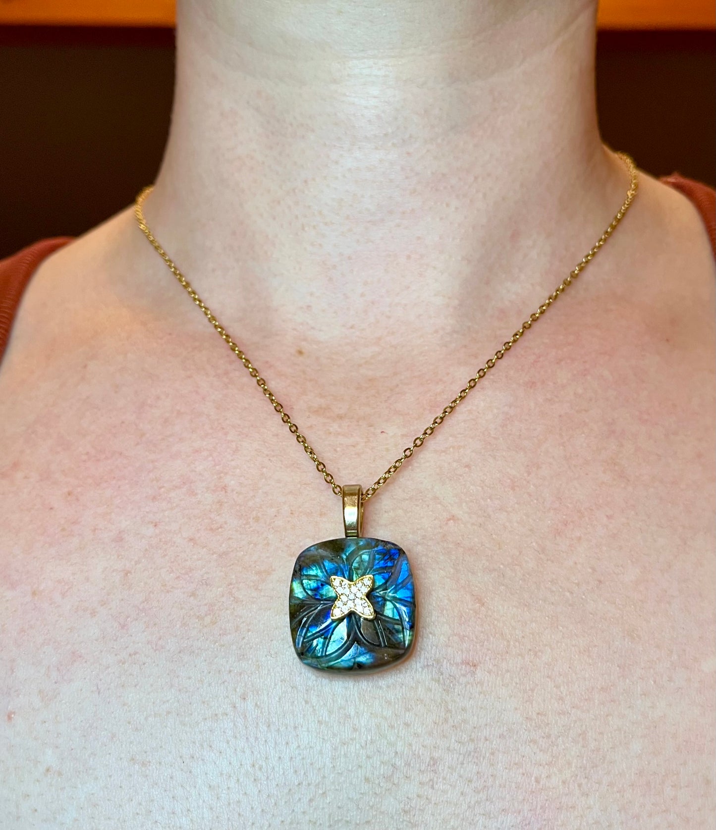 Collier talisman protecteur Labradorite - Éloignement des énergies négatives