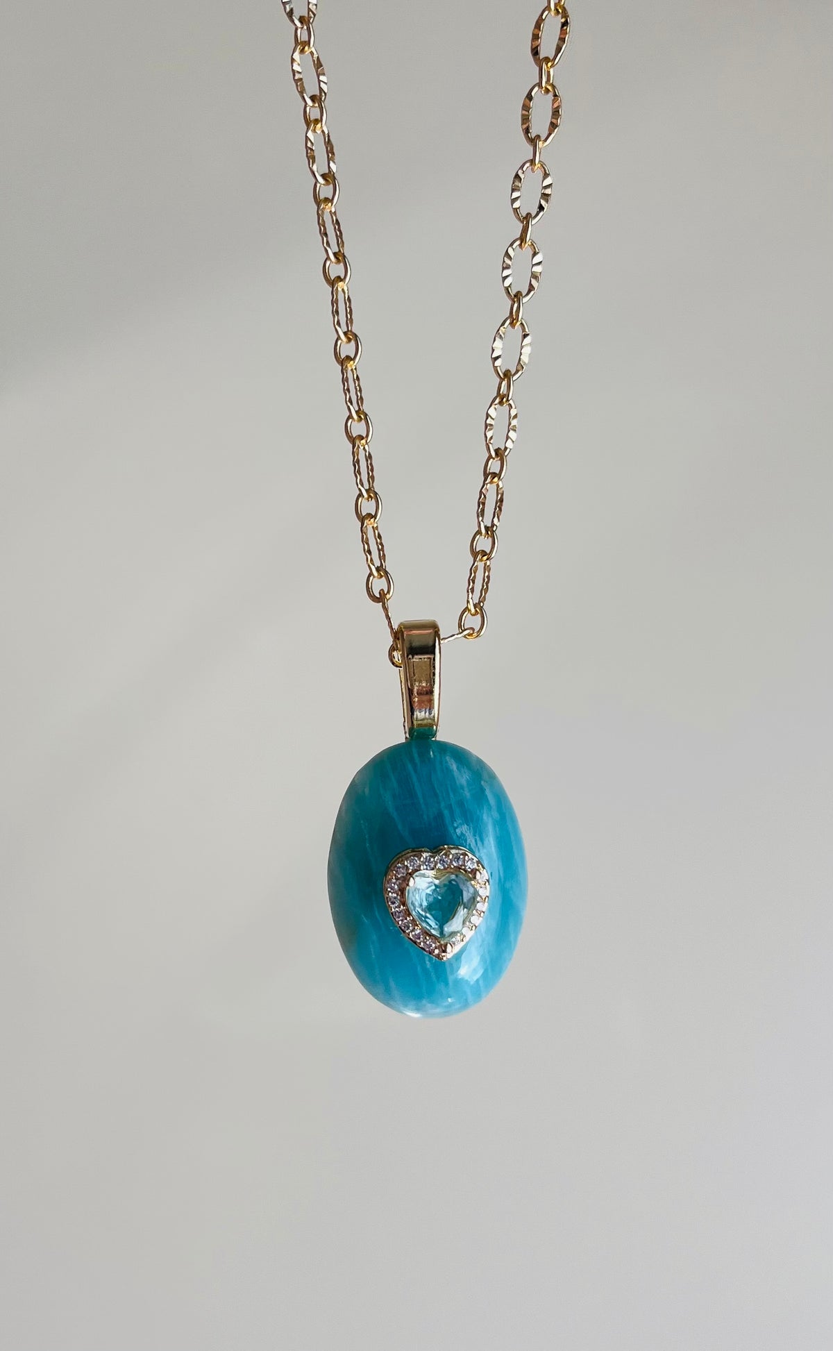 Collier sautoir grigri Amazonite