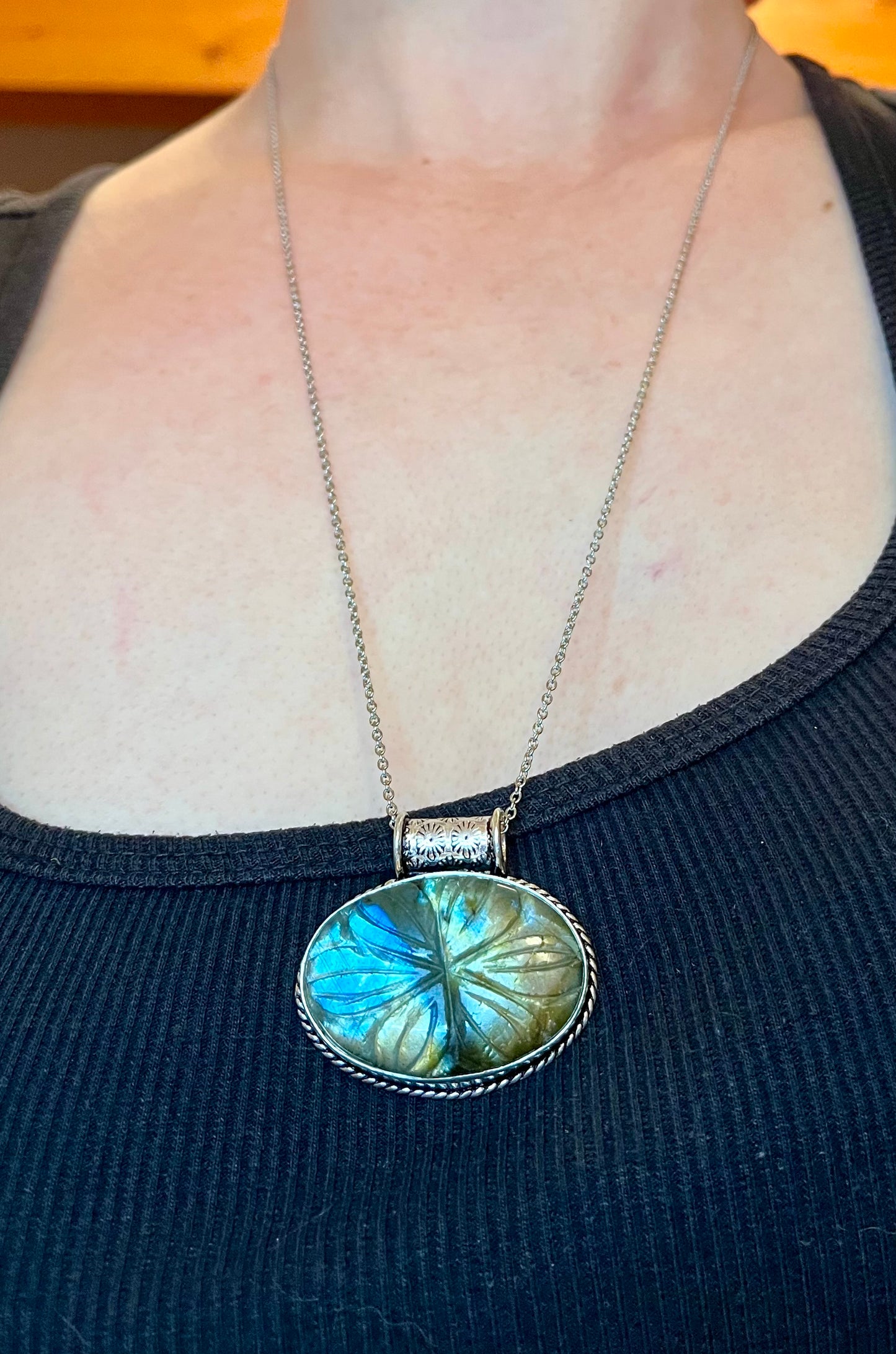 Collier sautoir Labradorite