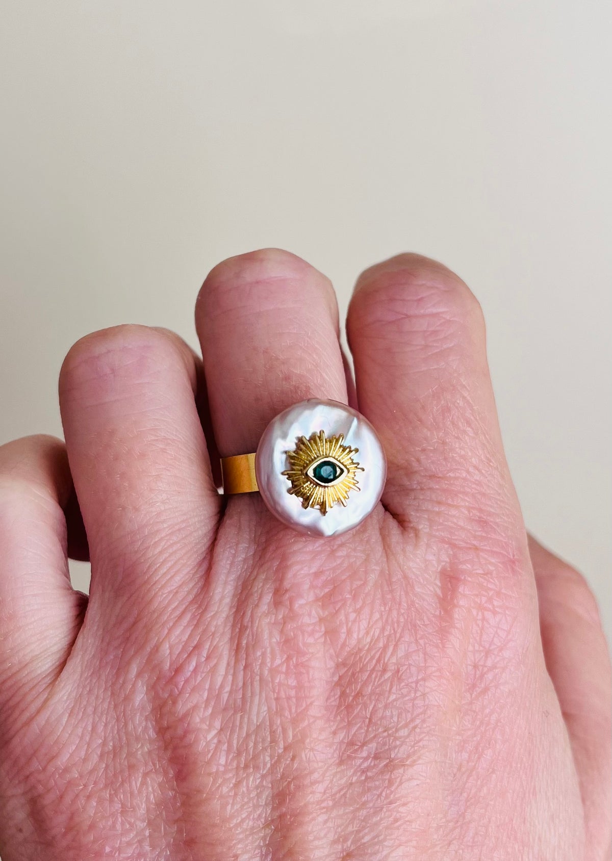 Bague Amulette Perle d’eau douce