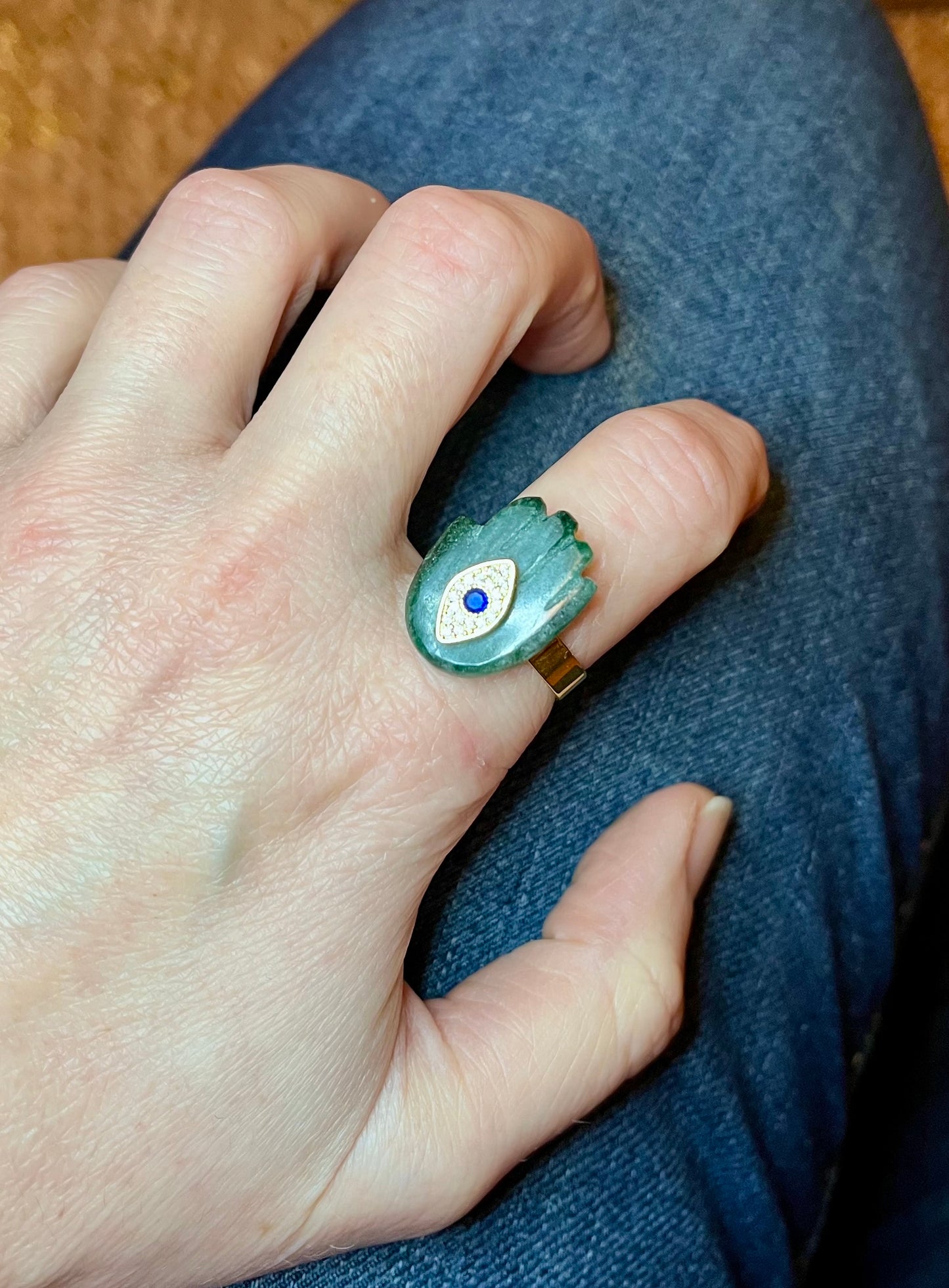 Bague main protectrice Aventurine