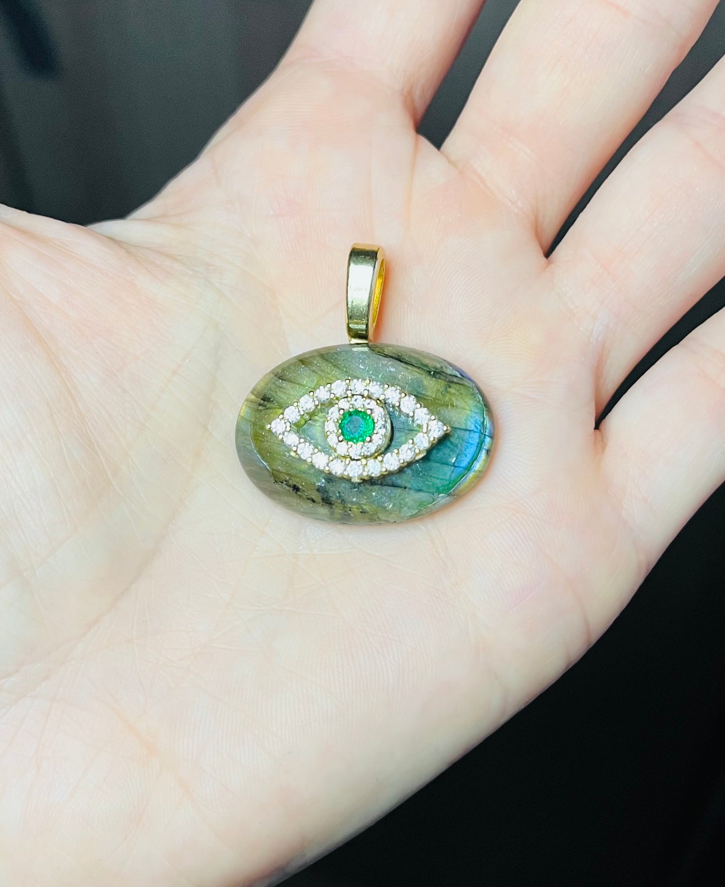 Pendentif œil protecteur Labradorite