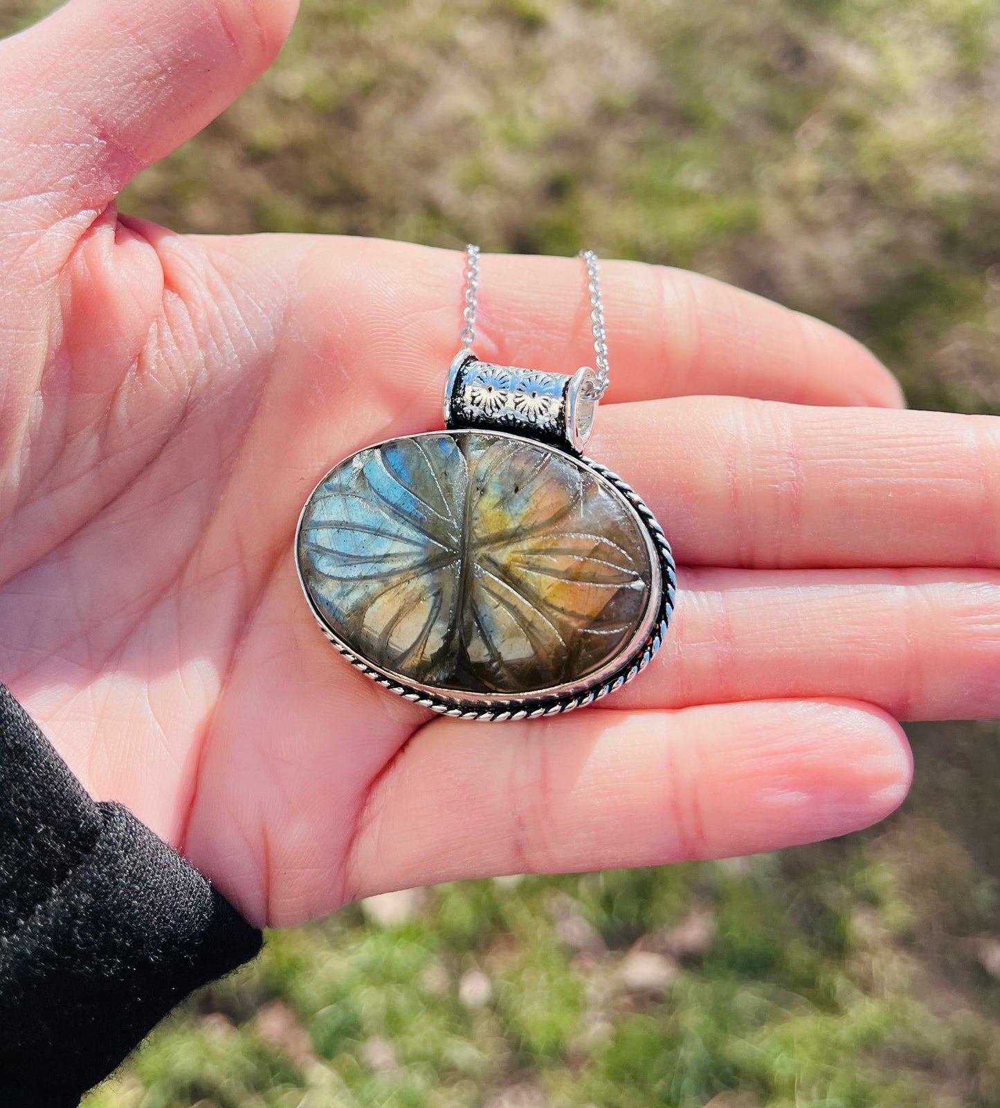 Collier sautoir Labradorite
