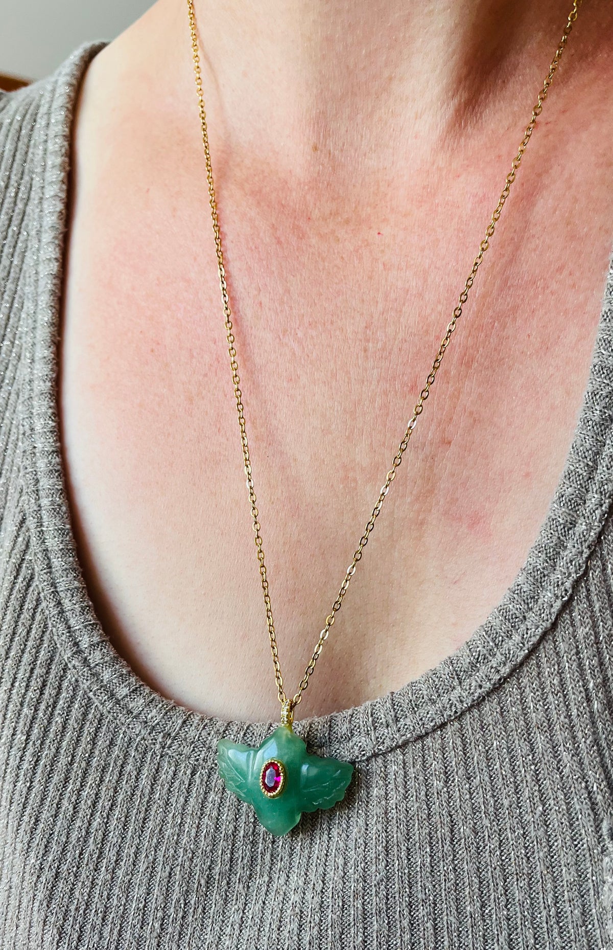 Sautoir talisman Aventurine