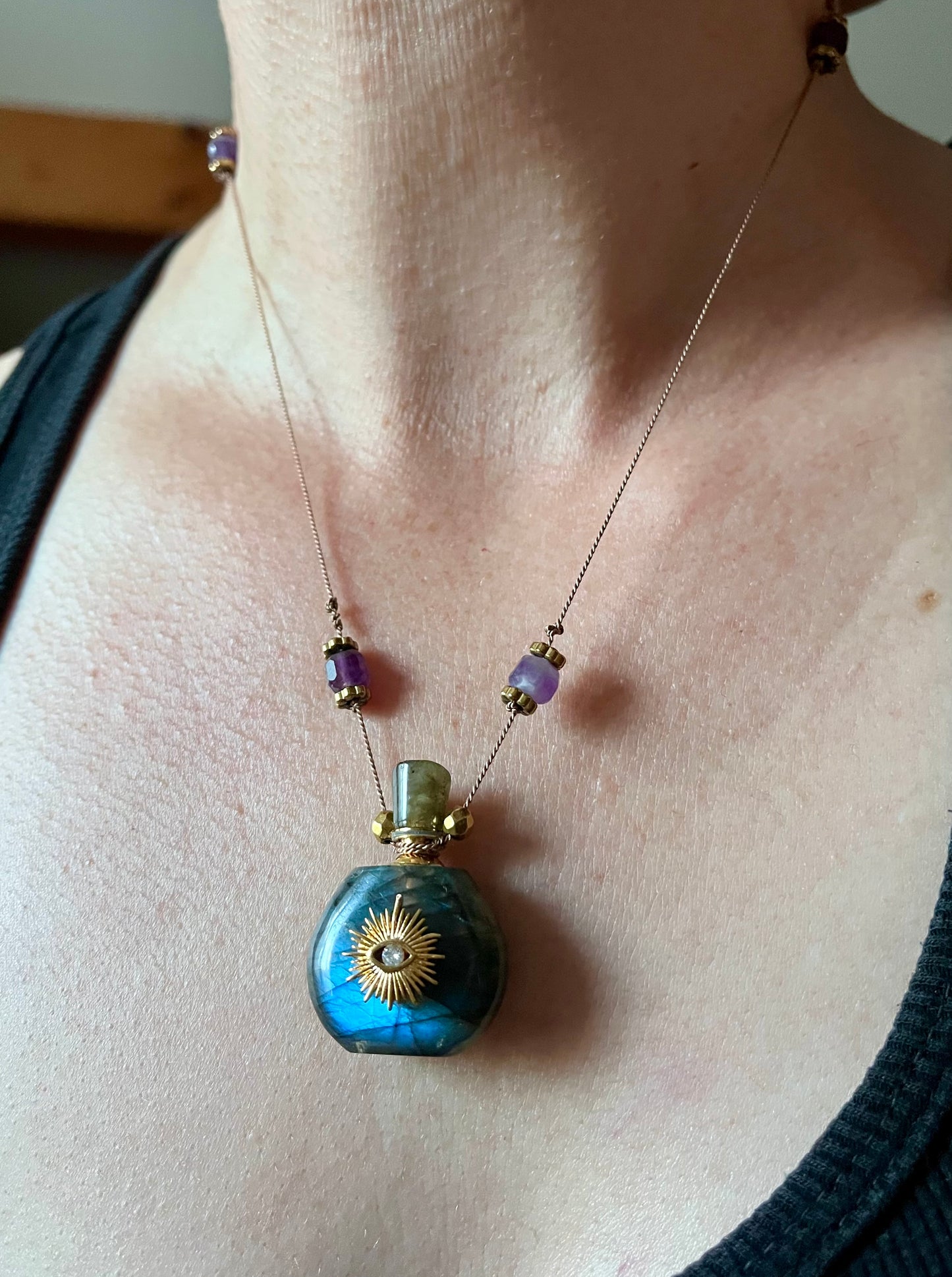 Collier fiole Labradorite