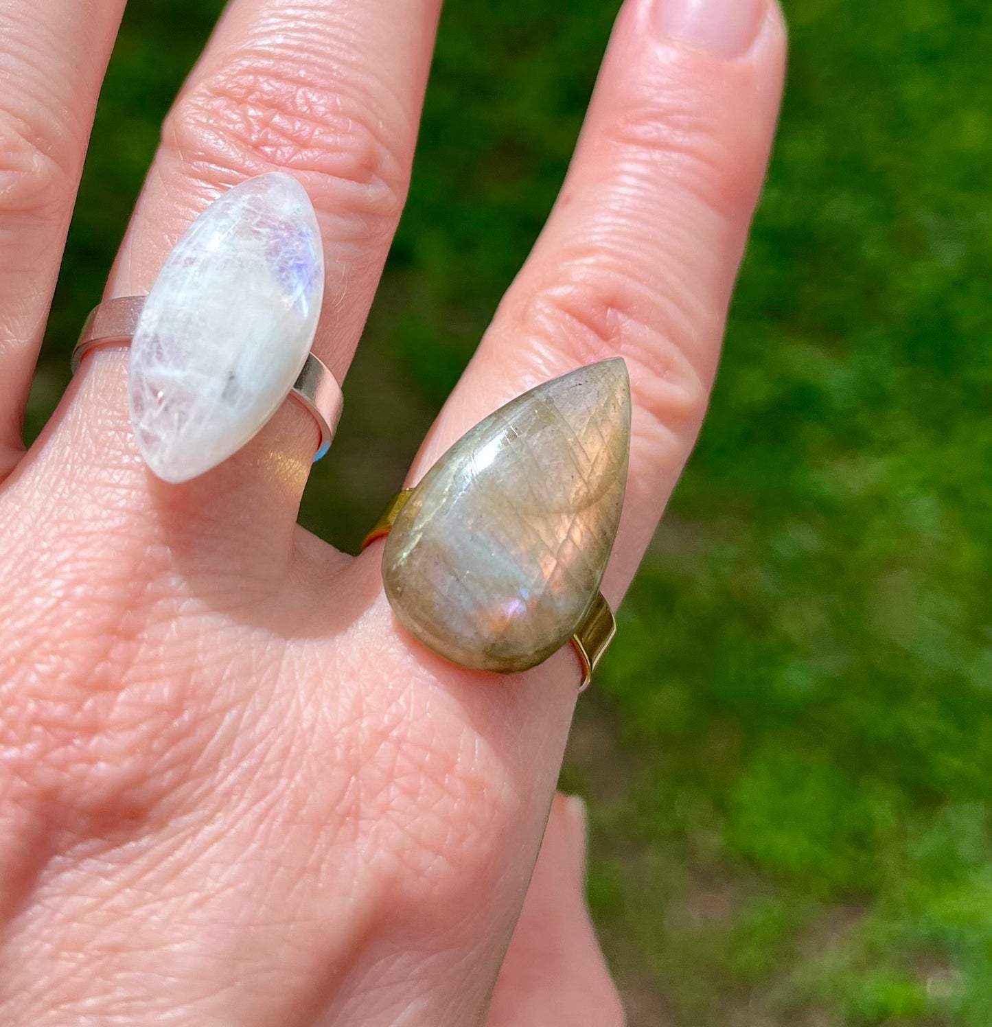 Bague poire Labradorite