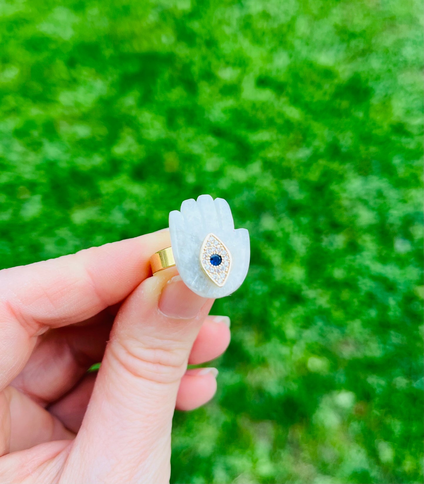 Bague main protectrice Pierre de Lune