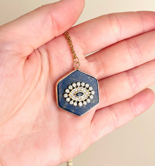 Collier talisman Lapis-lazuli