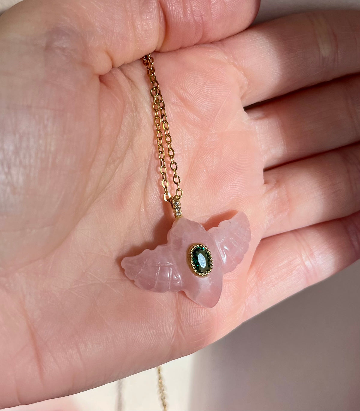 Sautoir talisman Quartz rose