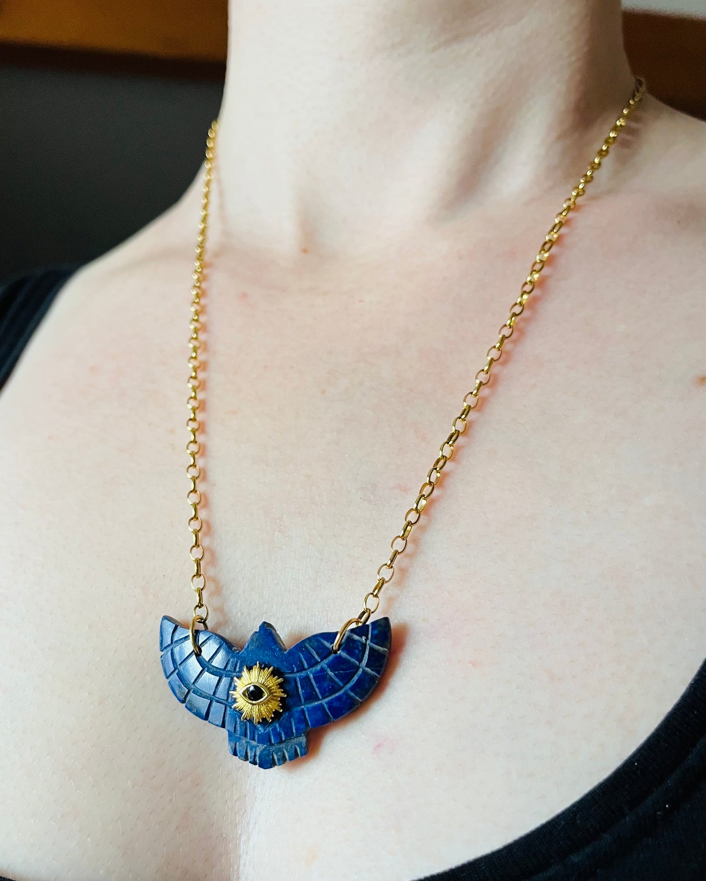 Sautoir phœnix Lapis-Lazuli