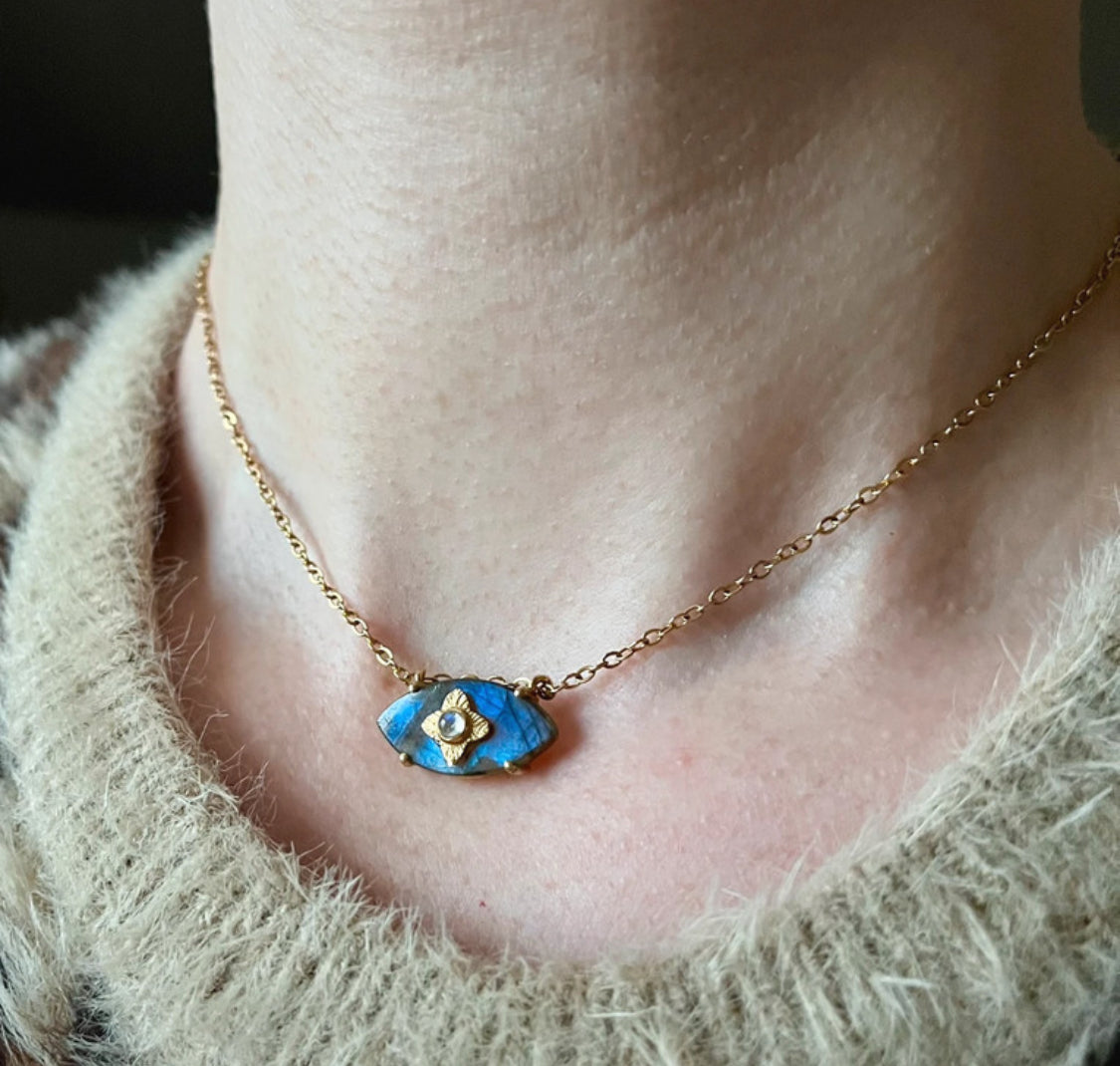 Collier talisman œil protecteur Labradorite