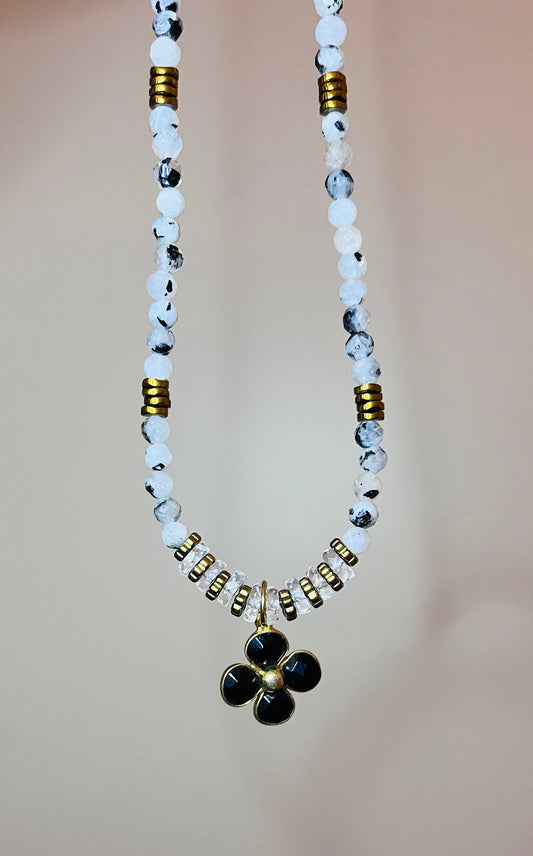 Collier Pierre de Lune et Onyx noir