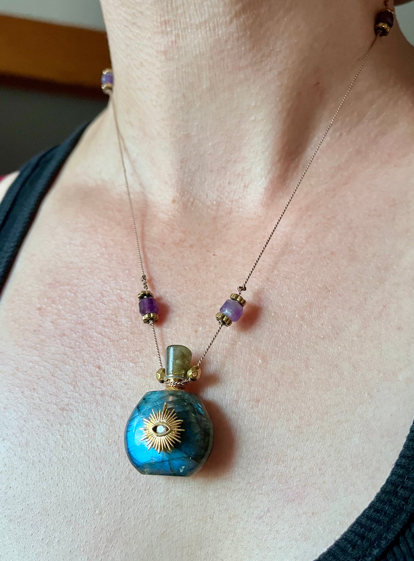 Collier fiole Labradorite