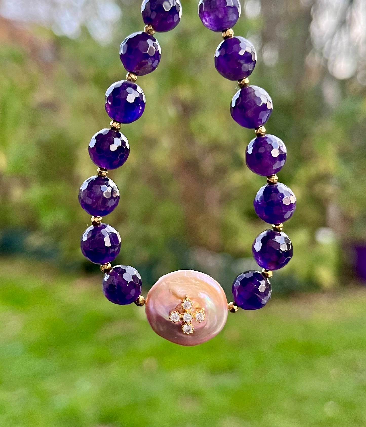 Bracelet Améthyste et Perle d’eau douce