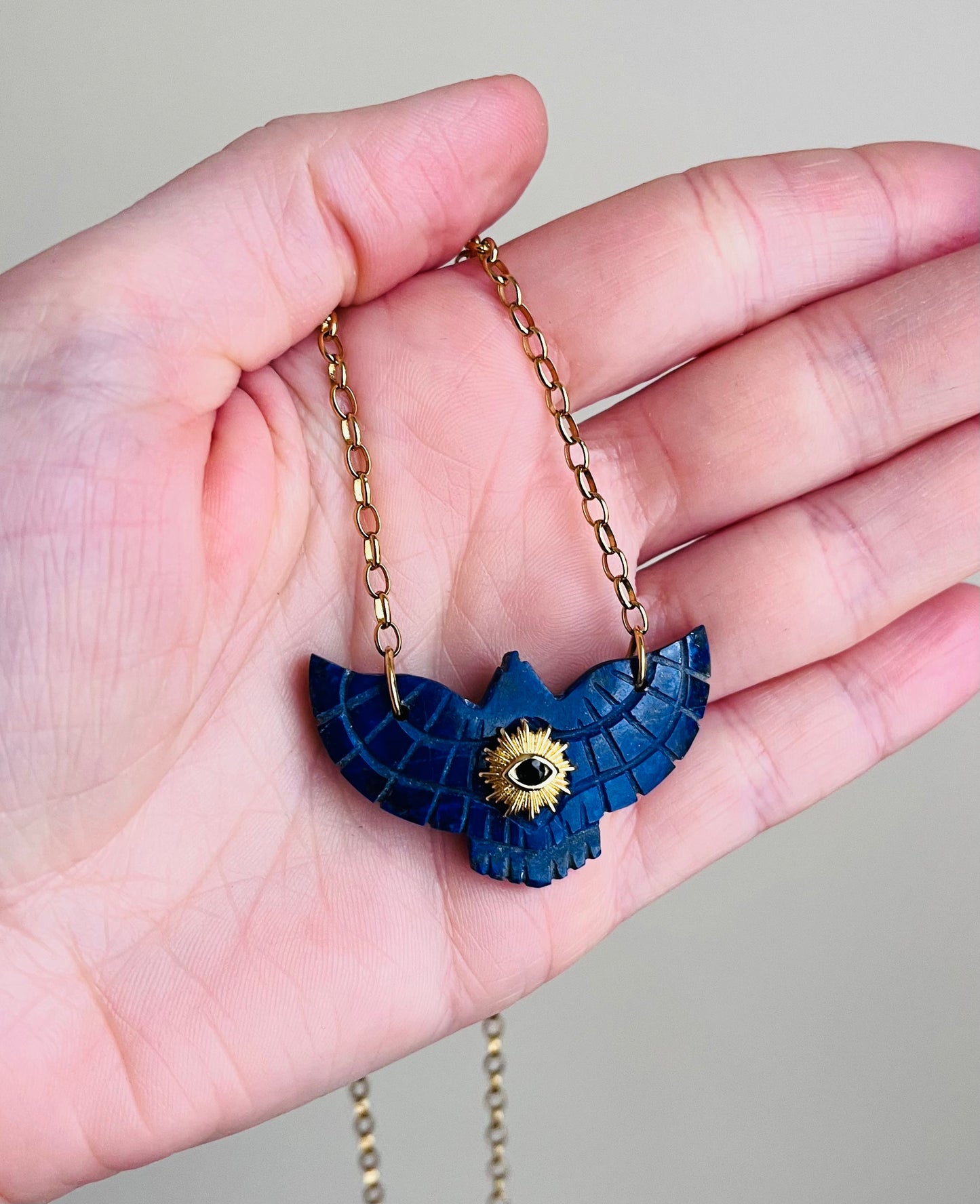 Sautoir phœnix Lapis-Lazuli