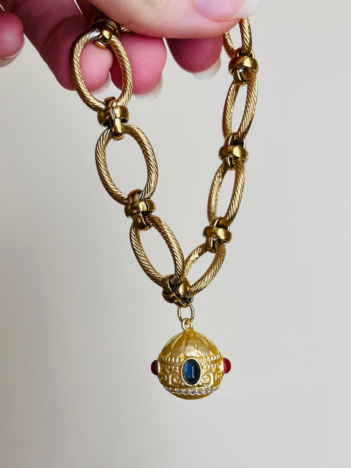 Bracelet talisman ethnique Labradorite et Cornaline