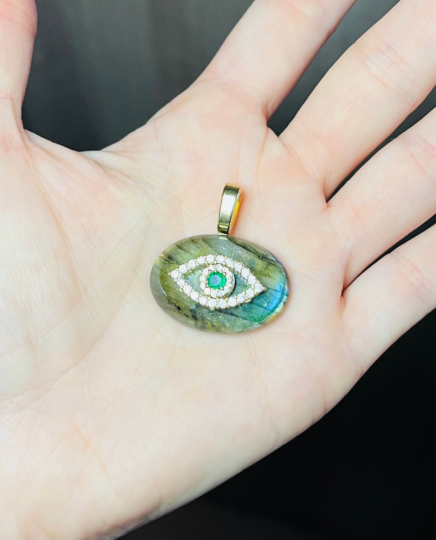 Pendentif œil protecteur Labradorite