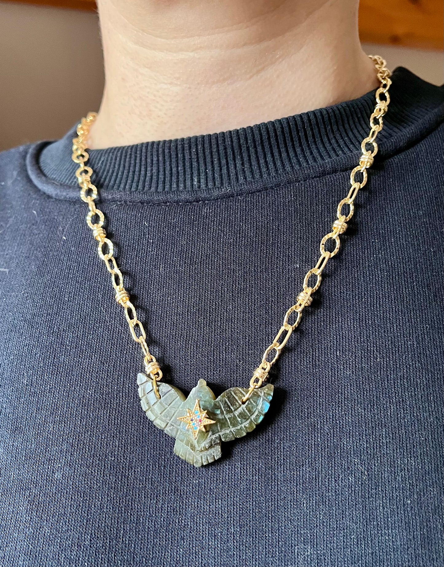 Collier phœnix protecteur Labradorite