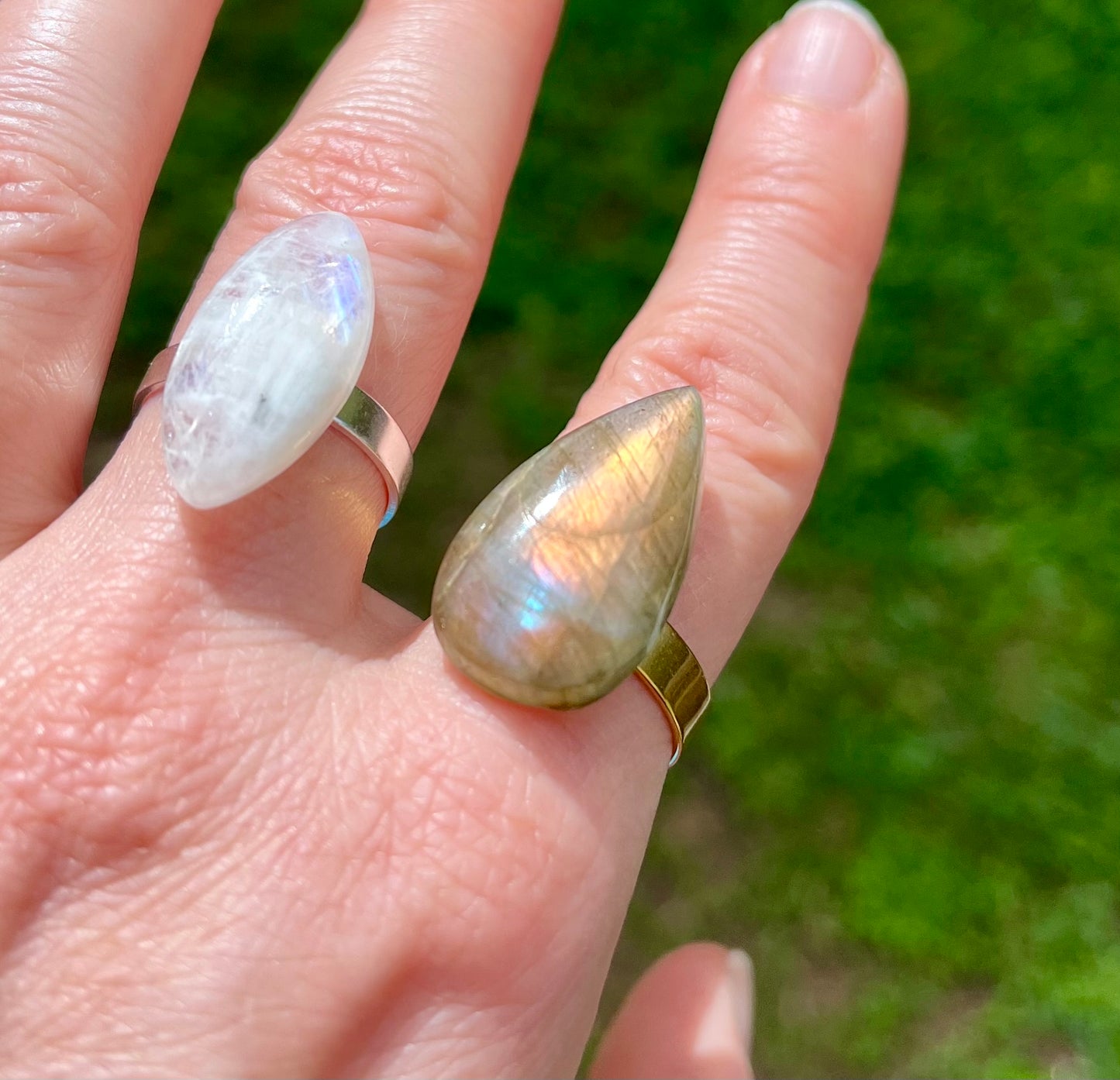 Bague poire Labradorite