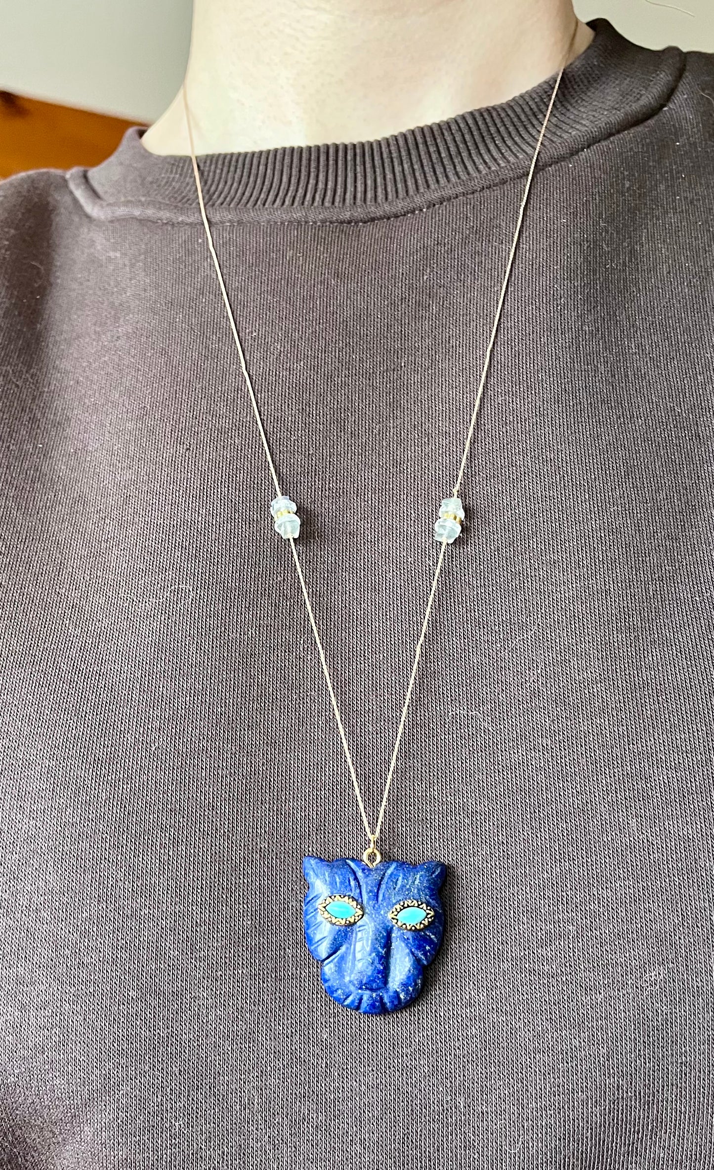 Collier sautoir talisman tigre Lapis-lazuli