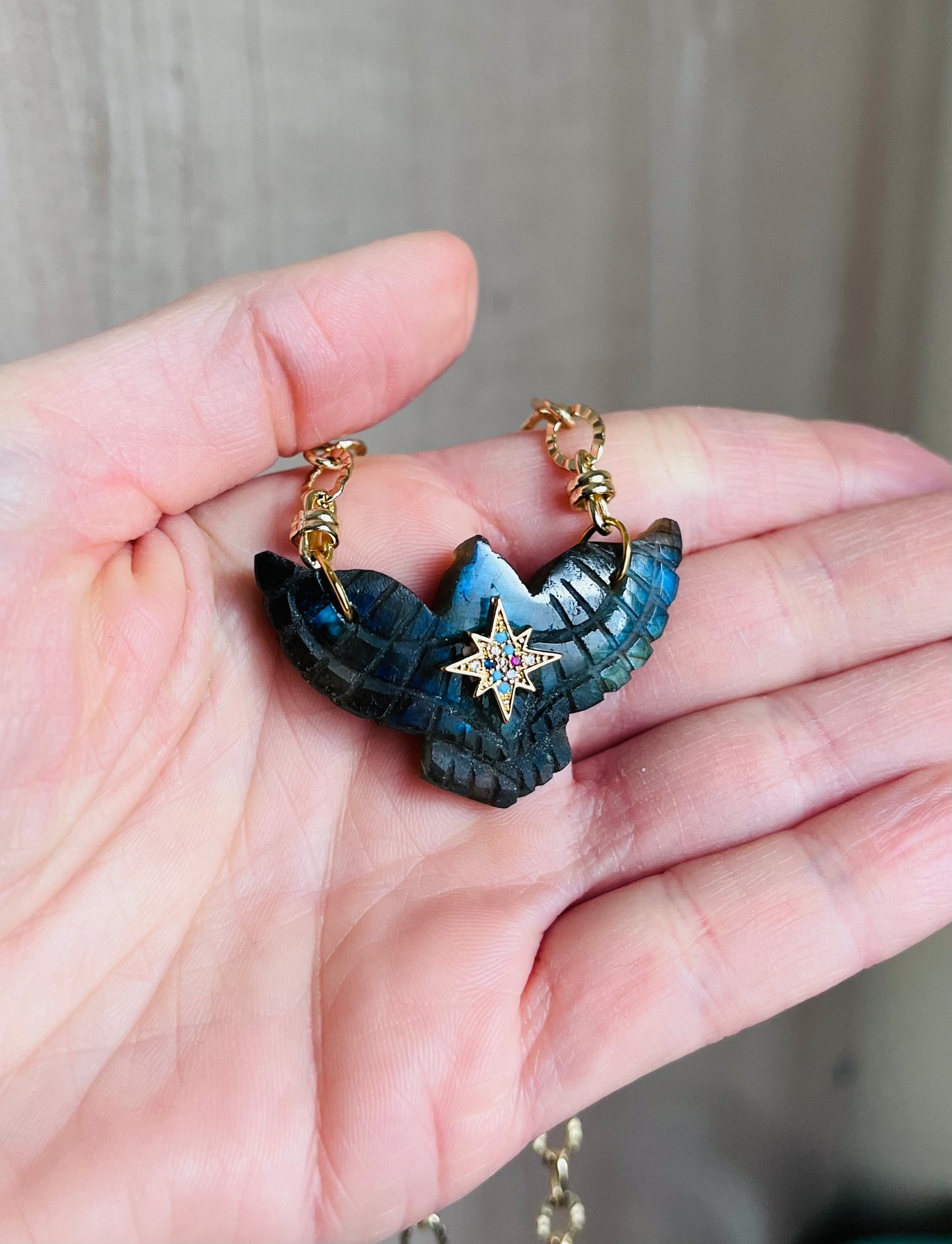 Collier phœnix protecteur Labradorite