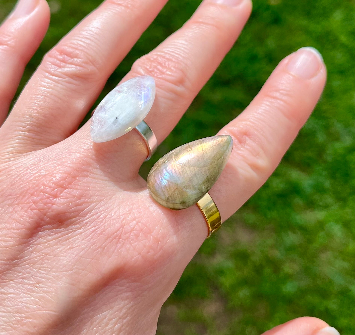 Bague poire Labradorite