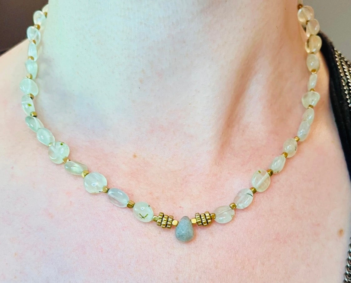Collier Préhnite et Labradorite