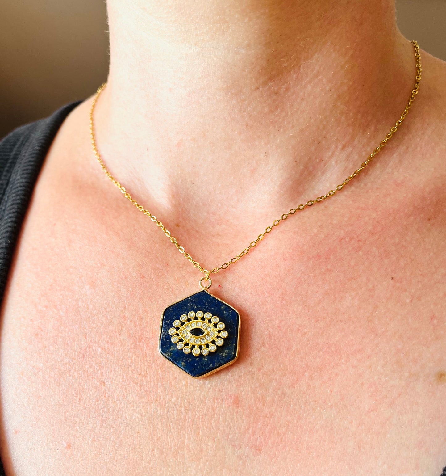 Collier talisman Lapis-lazuli