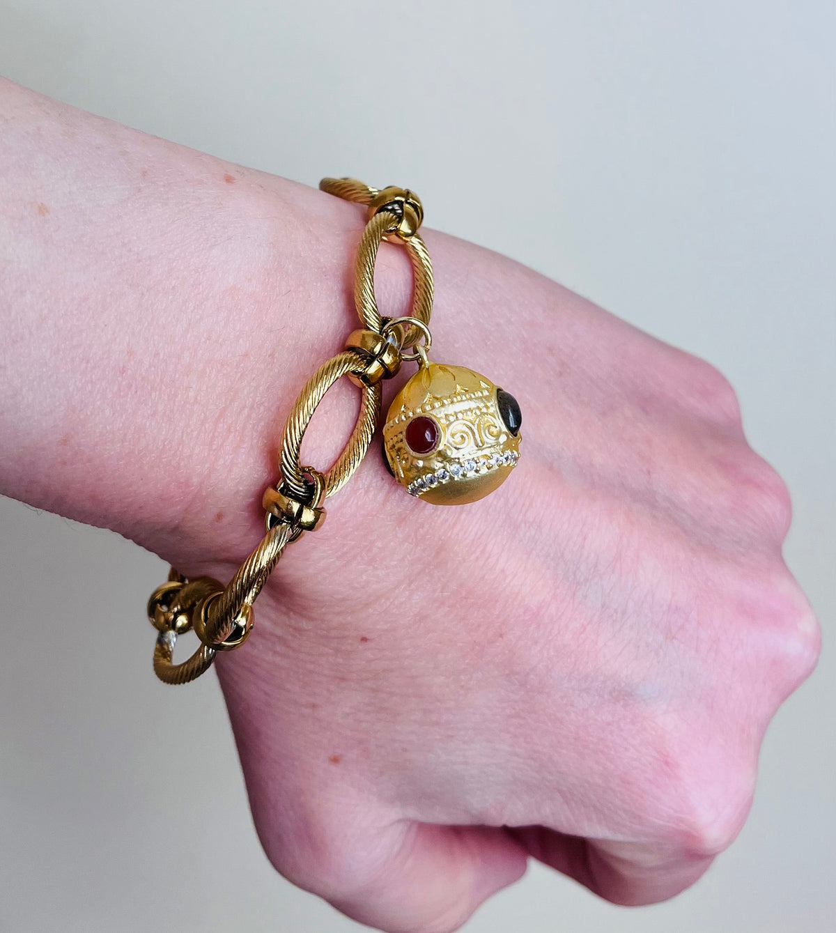 Bracelet talisman ethnique Labradorite et Cornaline