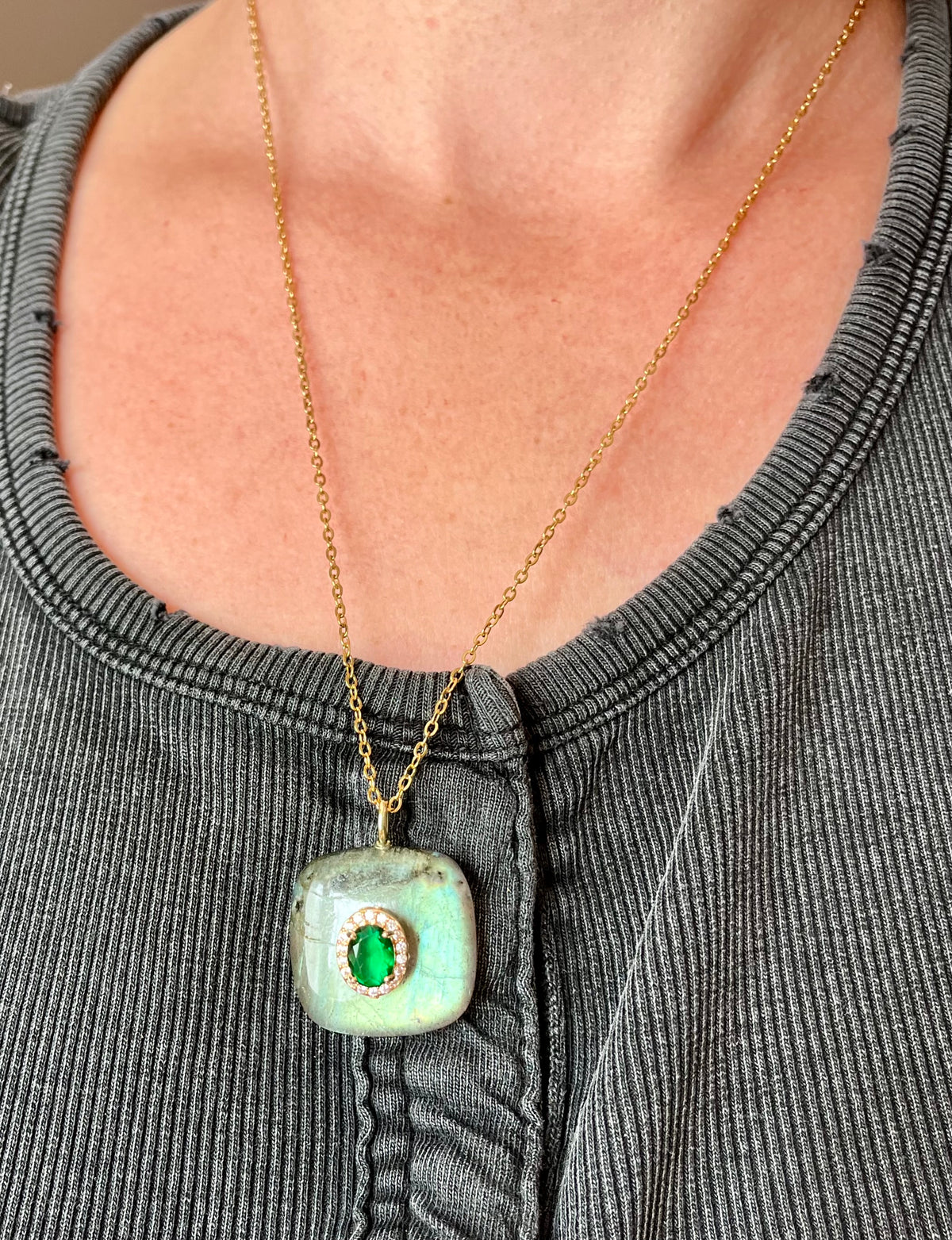 Sautoir grigri Labradorite