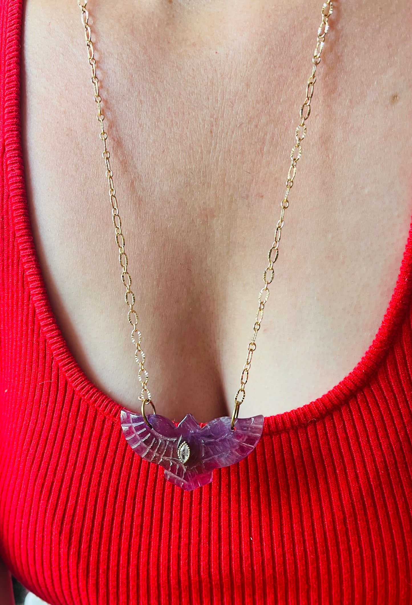 Collier sautoir phœnix Améthyste